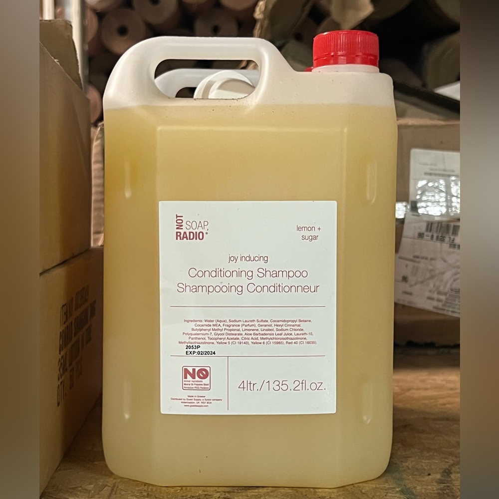 NOT SOAP RADIO LEMON + sugar joy inducing Conditioning Shampoo 4ltr /135.2fl oz